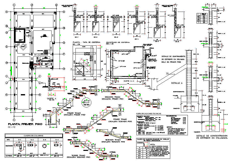 Structural building section plan detail dwg file