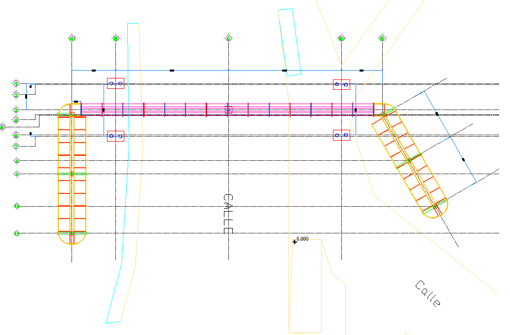 Structural detail of a footbridge dwg file