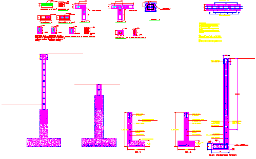 Structural details of foundation design drawing 