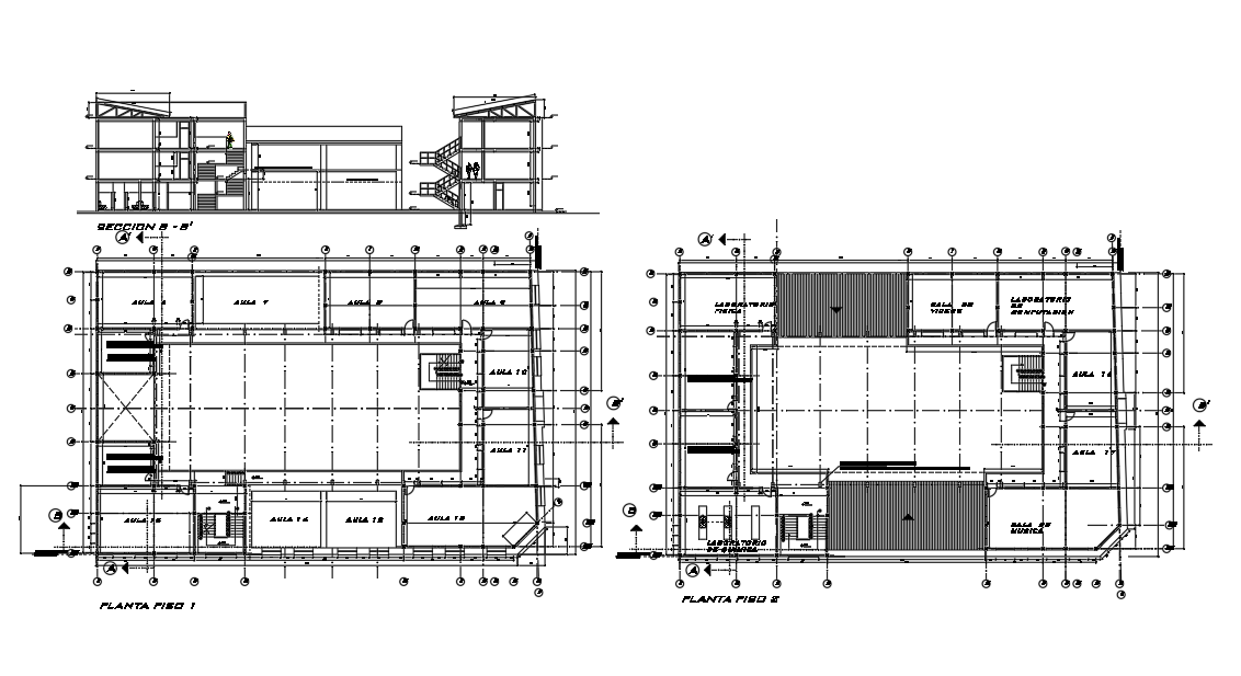 Structural plan and section plan detail dwg file