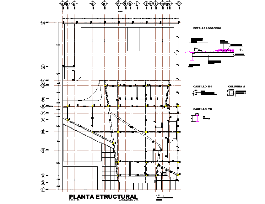 Structural plan detail dwg file