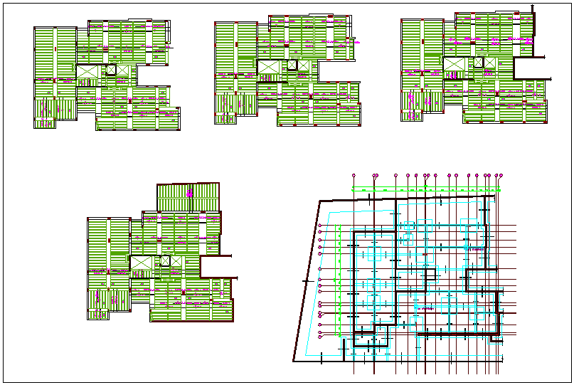 Structural plan with column view dwg file