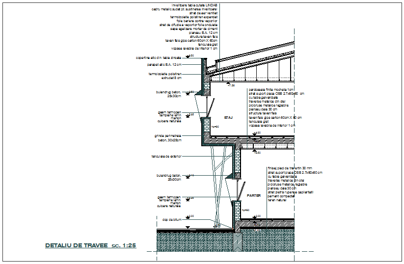Structural view of nursing home section dwg file