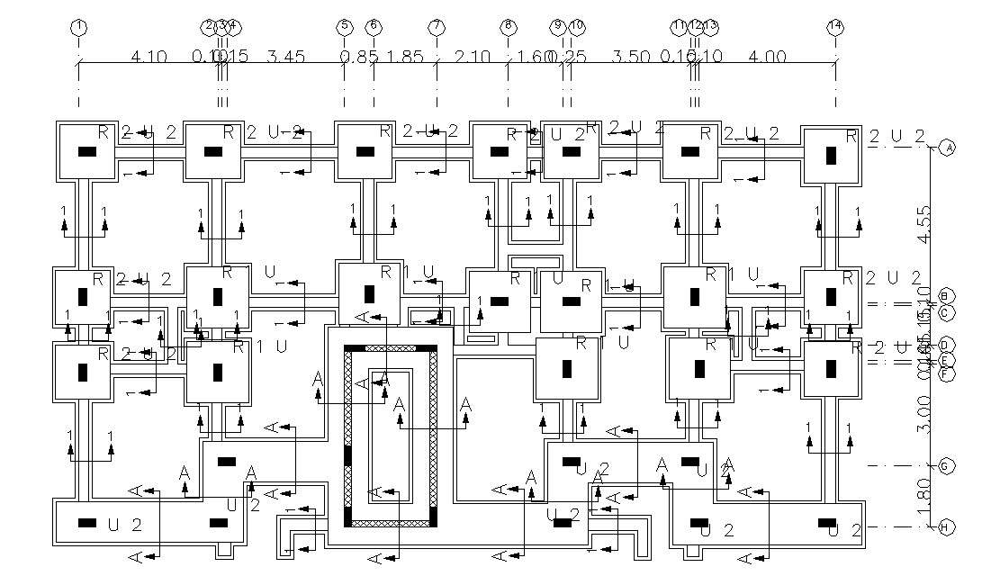 Structural Reinforced Bar Layout DWG File