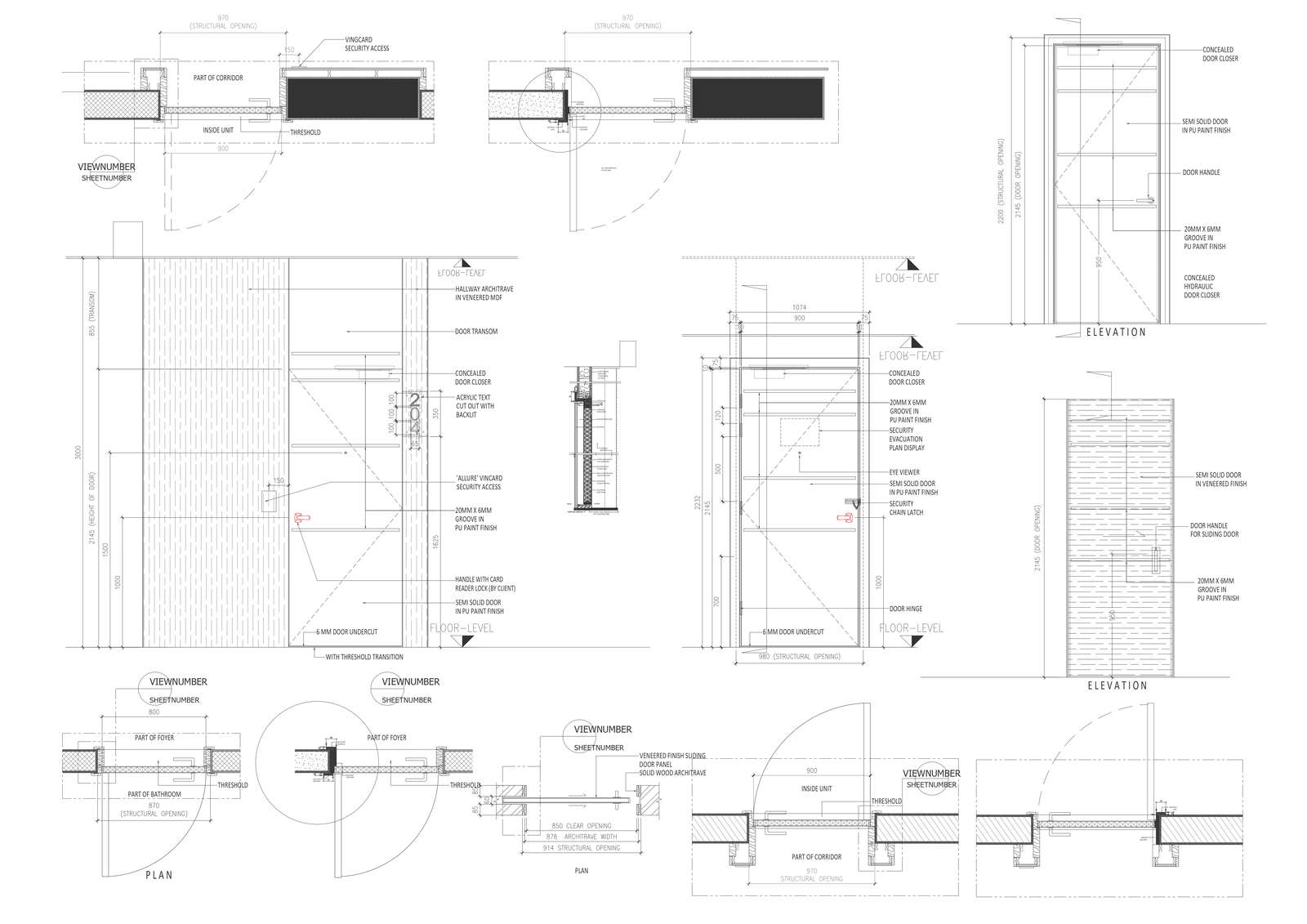 Structural opening section detail in plan and elevation DWG AutoCAD drawing