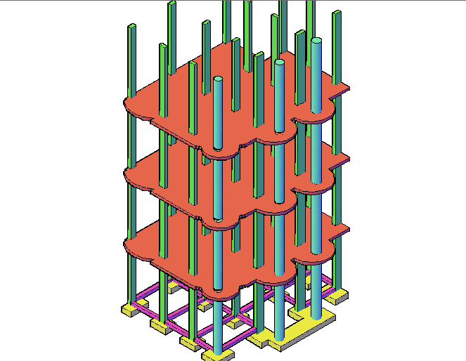 Structure 3 D plan detail dwg file