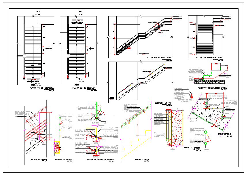 Structure Stair Detail with section