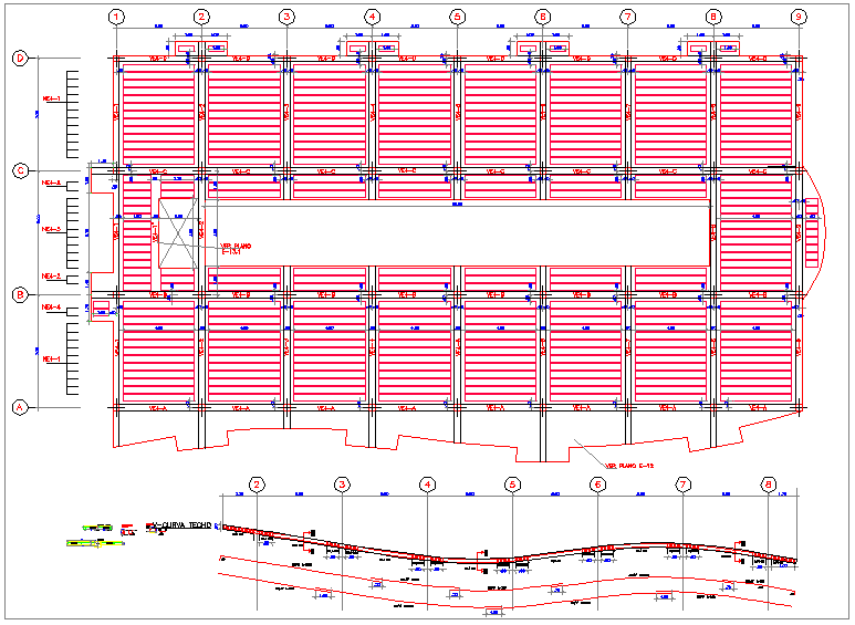 Structure design of plan with V curve