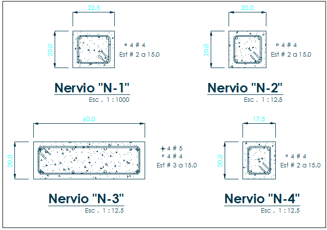 Structure detail of beam and column section view dwg file
