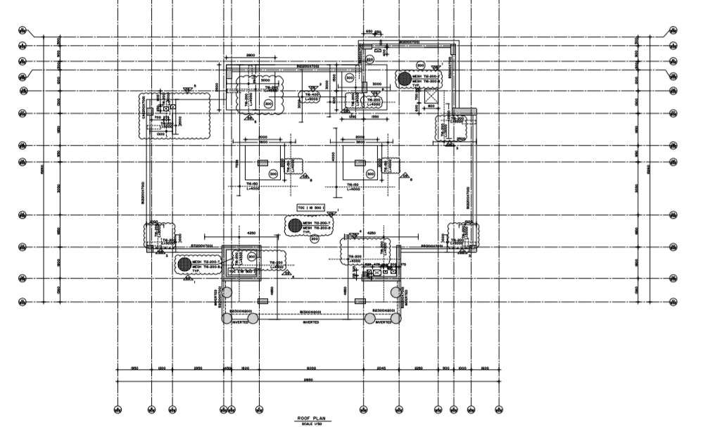 Structure detail of roof plan. 