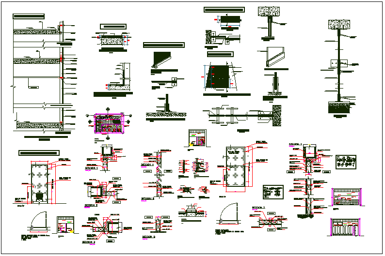 Structure detail section view dwg file