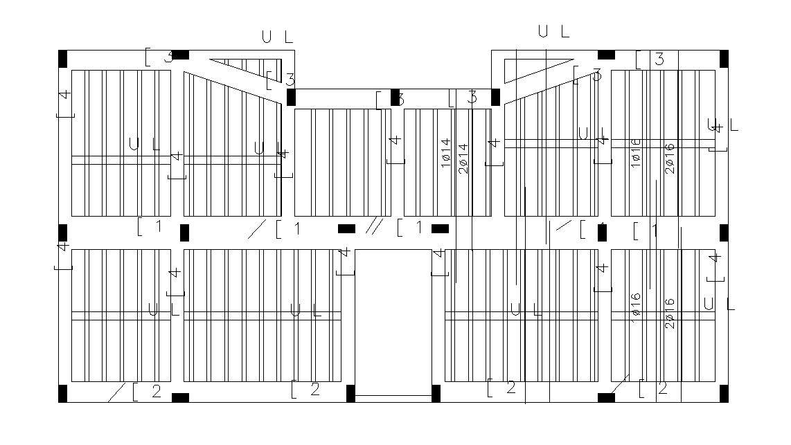Slab Bar Structure Layout AutoCAD File
