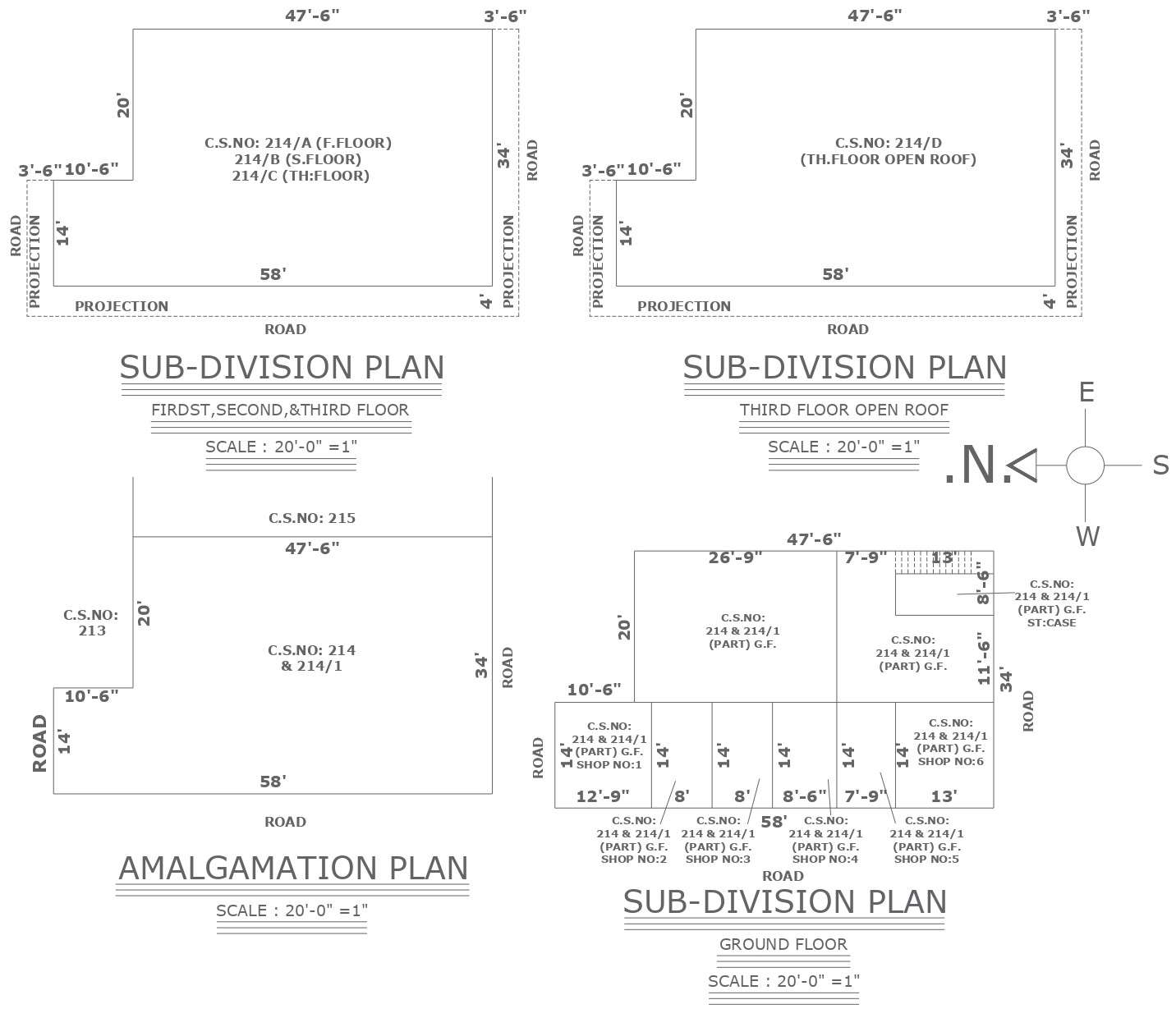 Subdivision and Amalgamation Plan Detail In AutoCAD DWG File