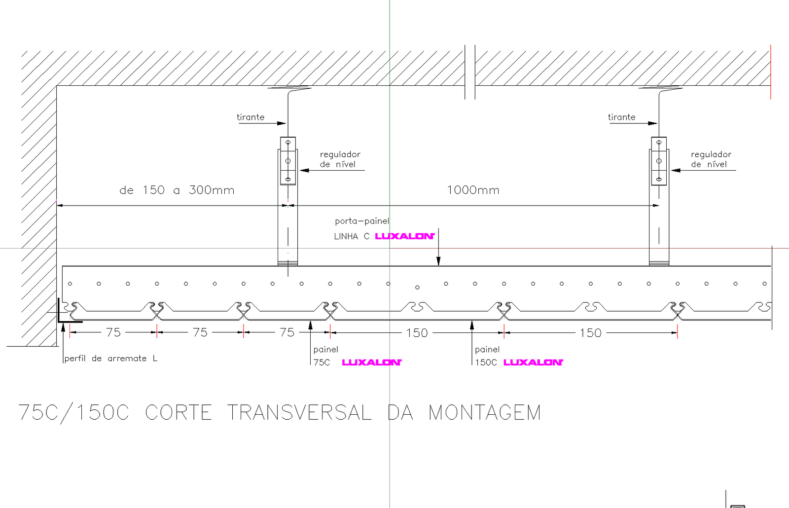 Suspended metal ceiling plan detail dwg file.