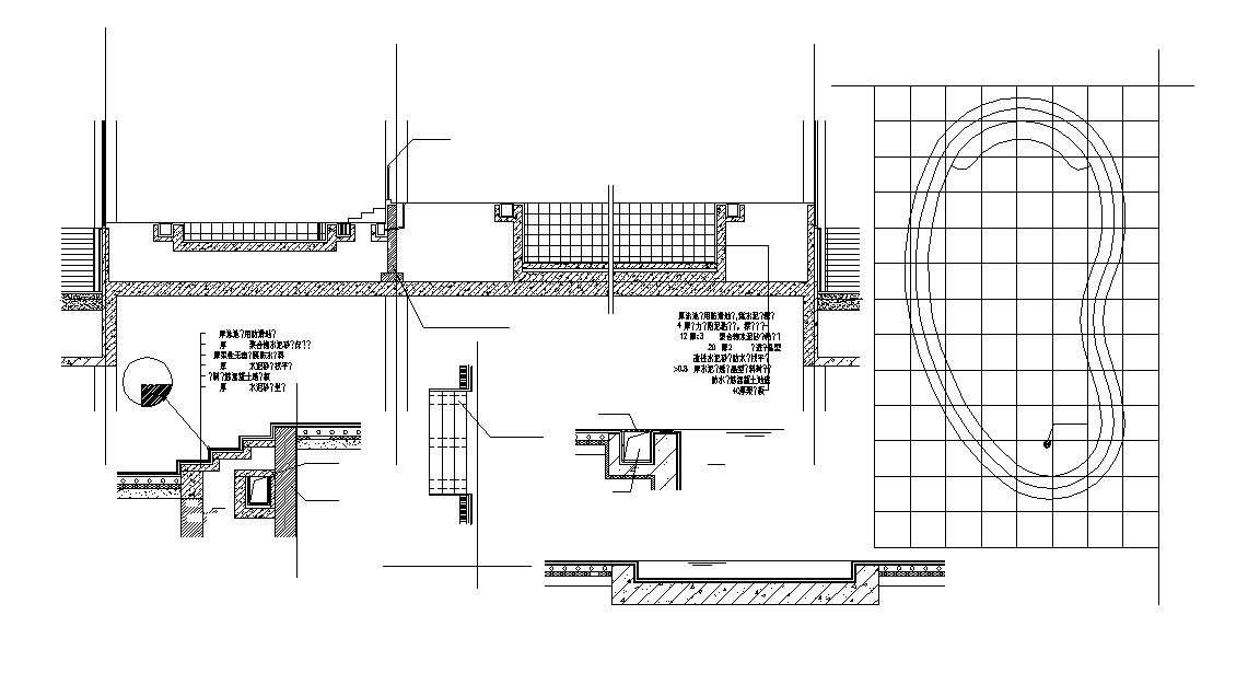 Swimming Pool Plan And Section AutoCAD File Free
