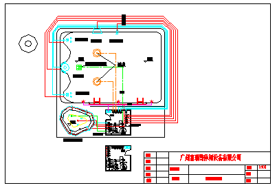 Swimming pool of Hot water bubble  design drawing