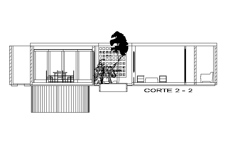 Swimming Pool House Building Side Section CAD Drawing Download DWG File