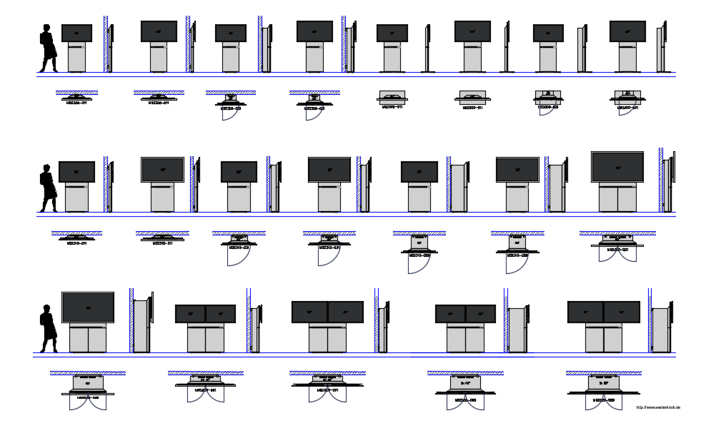 TV Furniture CAD Drawing for Living Room Design Layout