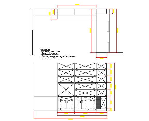2D DWG Drawing of Modern TV Furniture Layout Design