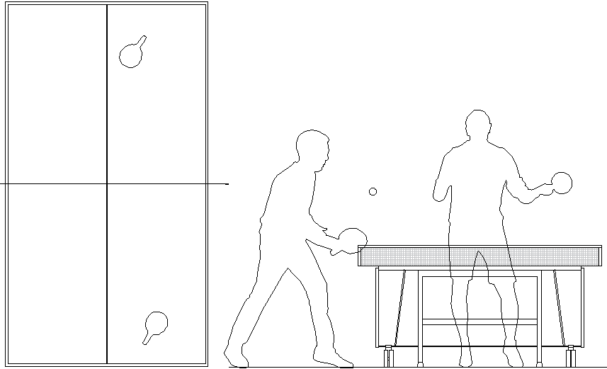 Table Tanis plan and elevation detail dwg file
