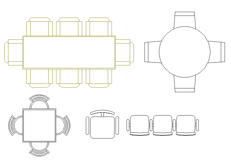 Furniture Elevation Plan of Table and Chair in DWG File