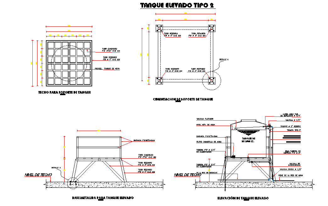 Tank elevation and section layout file