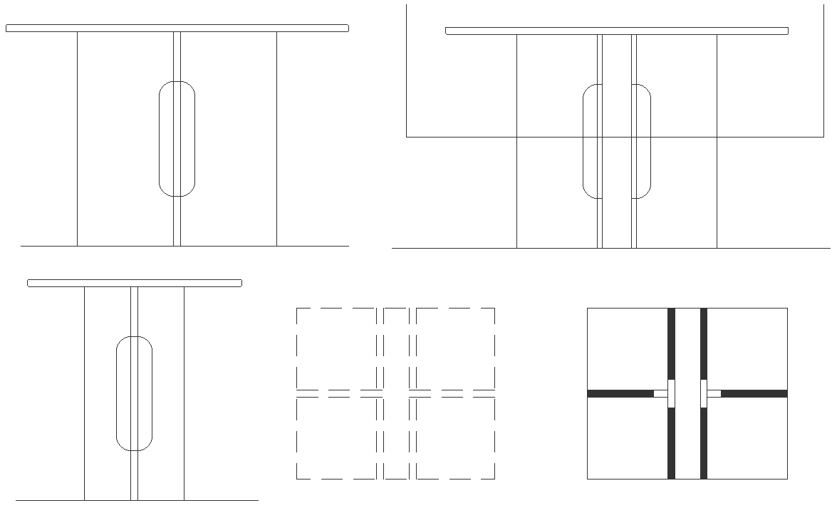 Tea Table Design with Plan and Section in DWG Format