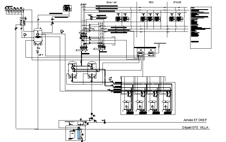 Technical room layout plan dwg file