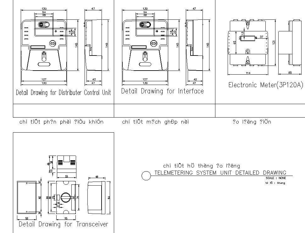 Telemetering system unit detailed drawing, dwg file, CAD file