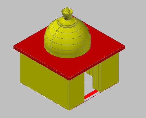 Temple 3D Drawing