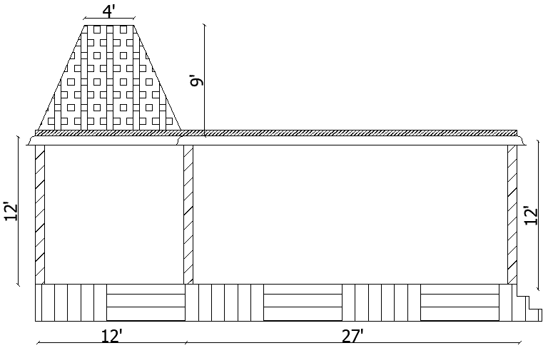 Temple Side Elevation Design Download DWG File