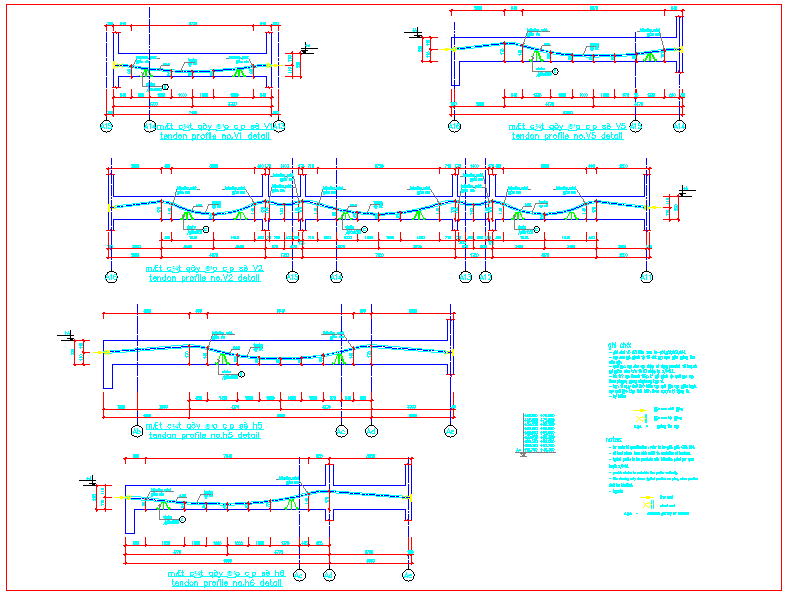 Tendon profile detail for tower B