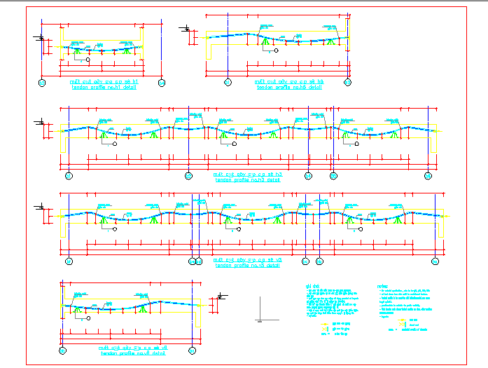 Tendon profile details . tower A 