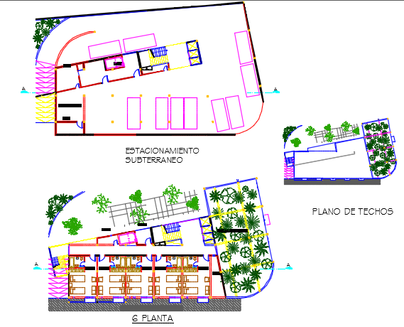 Terrace floor hotel plan detail dwg file