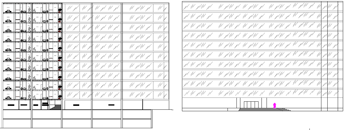 The Architecture Design of Hotel Elevation dwg file