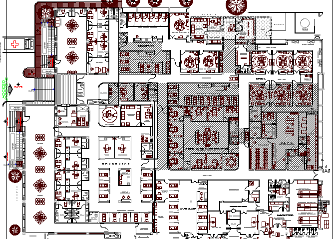 The Architecture Plan of General Hospital Elevation dwg file