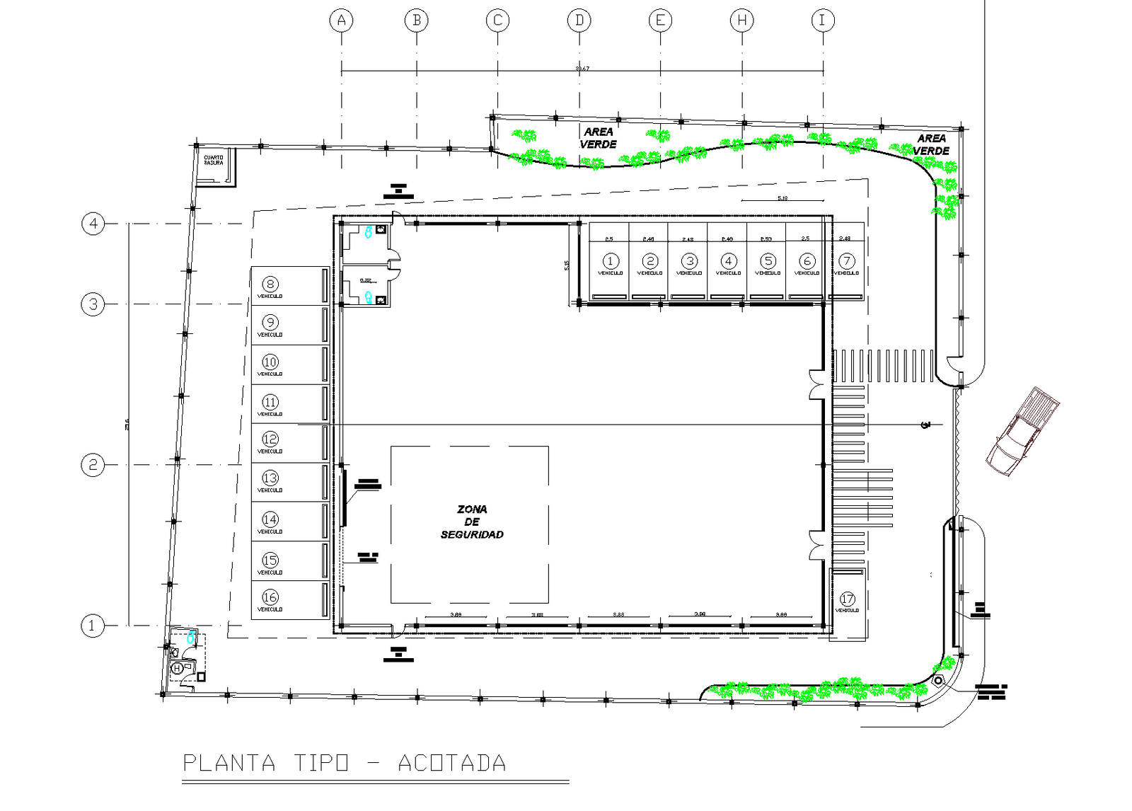 The layout of a commercial plan detail dwg file.