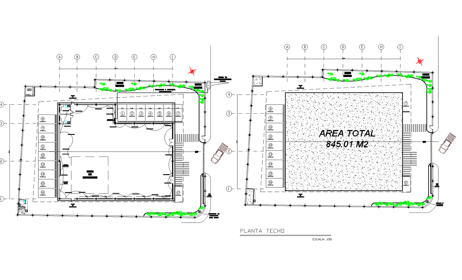 The layout of a commercial plan detail dwg file.