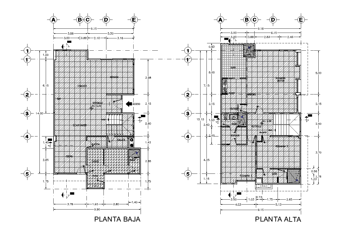 The layout of one house plan detail dwg file,