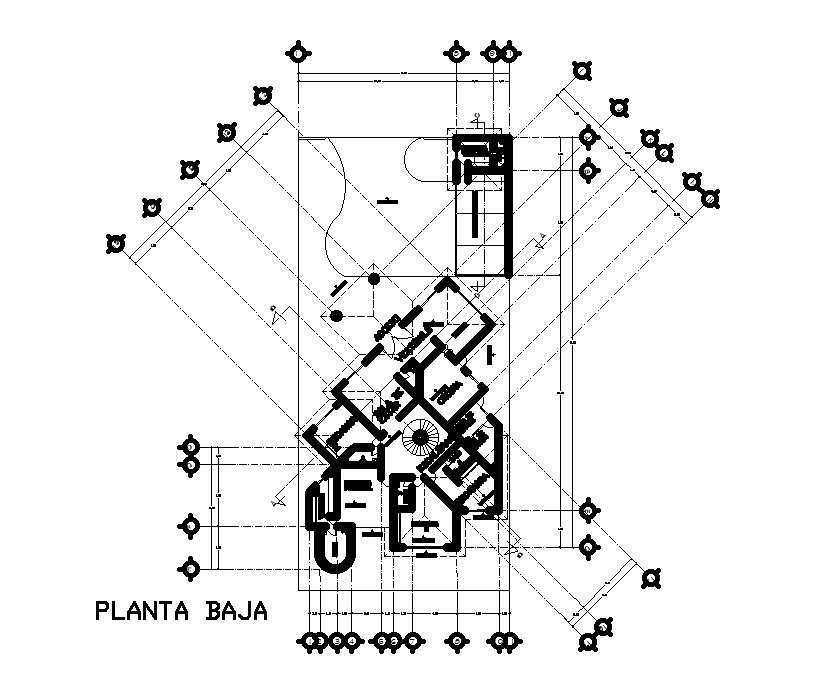 The architecture hotel floor plan defined in this AutoCAD drawing file. Download the AutoCAD drawing file.