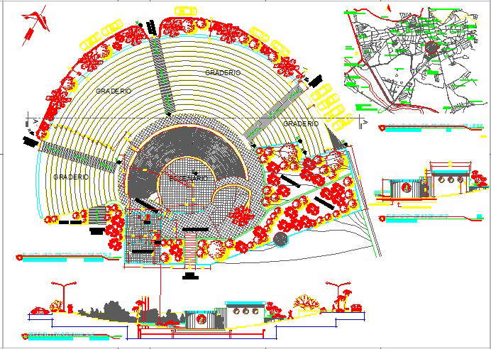 Theater project detail dwg file