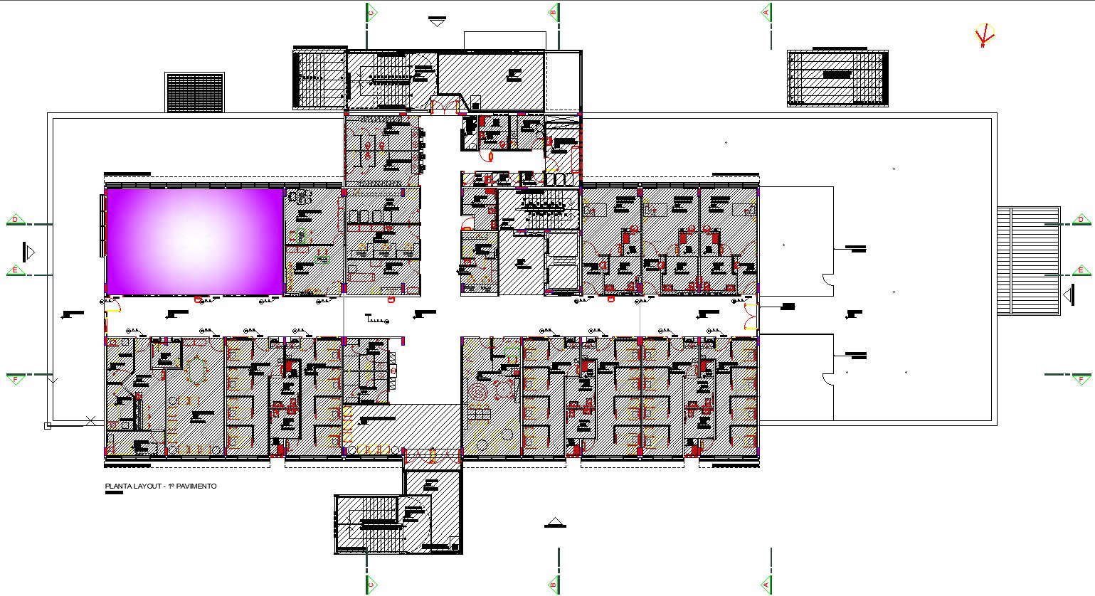 Educational and medical facility layout drawing in CAD file