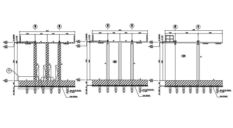 The pile foundation section drawing is given in this AutoCAD DWG drawing