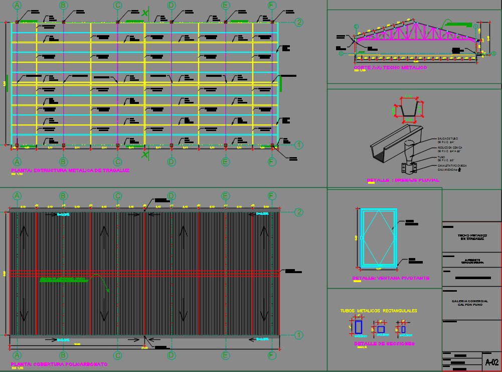 The plan of polycarbonate cover CAD drawing