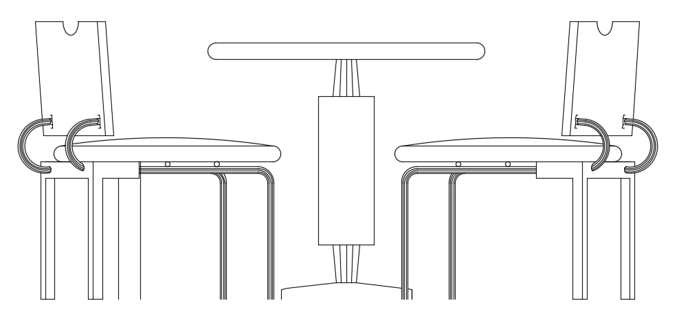 The restaurant table 2d plan is given in this CAD file
