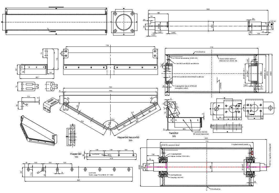 The section of transmitter is detailed given in 2d Autocad DWG file.  Download the DWG file.