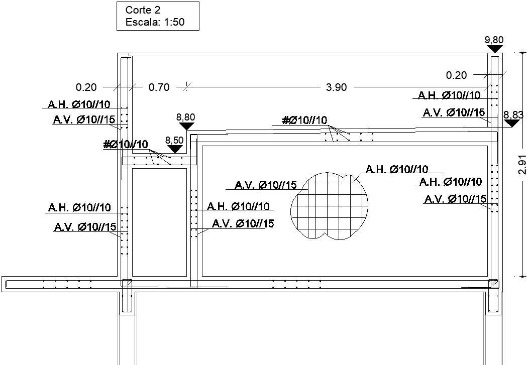 The structure construction and reinforcement details 