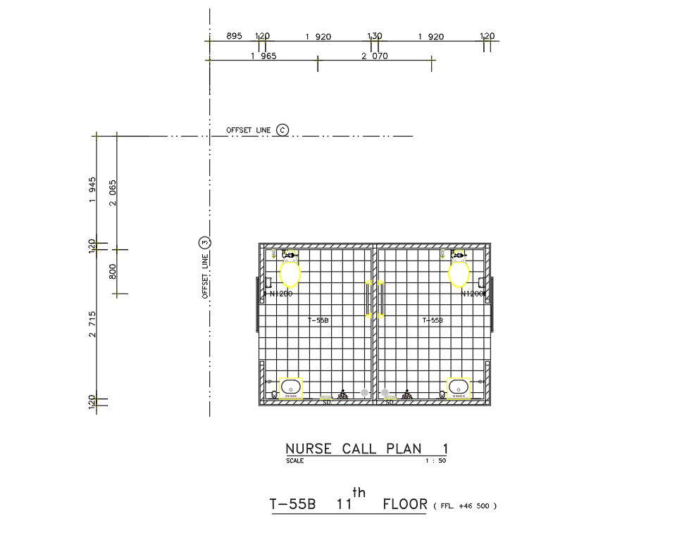 The typical floor plan of the hospital building toilet is given in this 2D Autocad DWG drawing file.Download the Autocad DWG drawing file. 