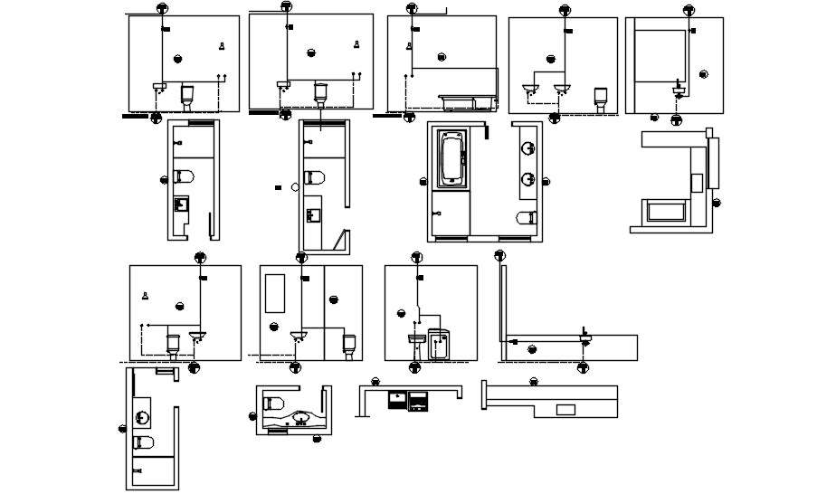 The typical section details of the toilets are given in this AutoCAD DWG drawing.Download the AutoCAD 2D DWG file. 
