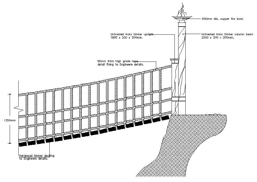 Timber Bridge CAD Drawing Download